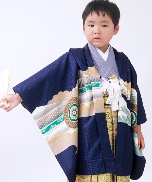 5歳 七五三 鷹兜松 羽織袴 12点セット（着物）｜KYOETSU（キョウエツ