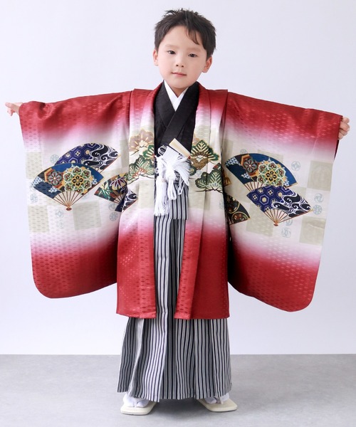 5歳 七五三 鷹兜松 羽織袴 12点セット（着物）｜KYOETSU（キョウエツ