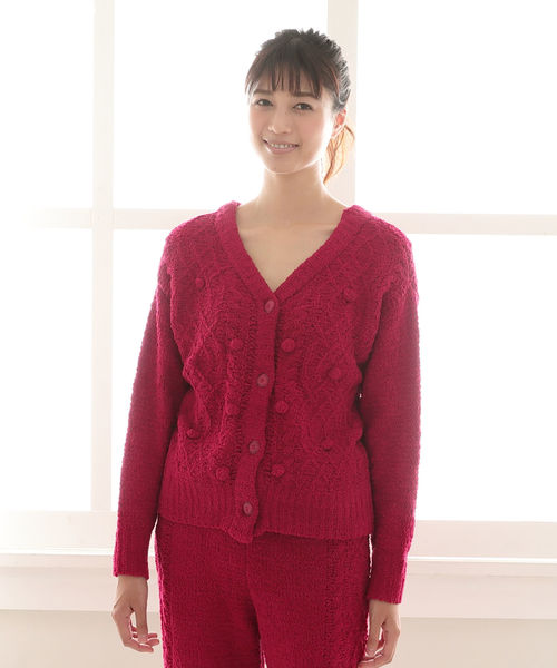 Cocoonist コクーニスト の ポンポン付き2wayケーブルカーディガン ルームウェア パジャマ Wear