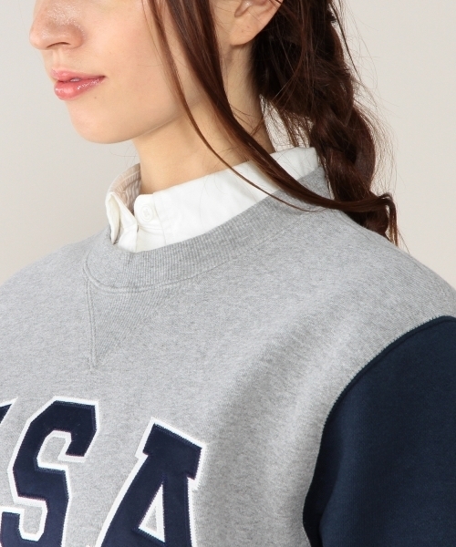 Champion（チャンピオン）の「[チャンピオン]Champion A/Style USA スウェット（スウェット・レディース・グレー/ネイビー・SMALL）」の6枚目の写真