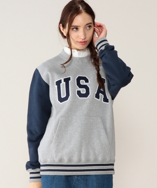 Champion（チャンピオン）の「[チャンピオン]Champion A/Style USA スウェット（スウェット・レディース・グレー/ネイビー・SMALL）」の11枚目の写真