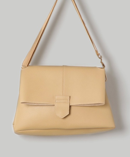 florist（フローリスト）の「【2way】口折れフラップの台形ショルダーバッグ（ショルダーバッグ・レディース・ホワイト/ブラック/ベージュ/ピンク/モカ/キャメル/ワイン・FREE）」の5枚目の写真