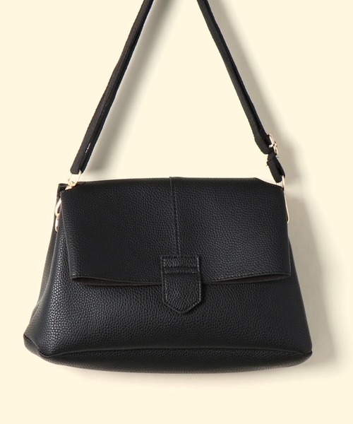 florist（フローリスト）の「【2way】口折れフラップの台形ショルダーバッグ（ショルダーバッグ・レディース・ホワイト/ブラック/ベージュ/ピンク/モカ/キャメル/ワイン・FREE）」の3枚目の写真