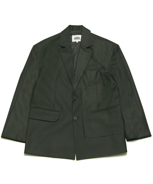 ADD SEOUL（エーディーディーソウル）の「『ADD SEOUL』ADDITUDE BLAZER / ADD アディチュード オーバーサイズ テーラードジャケット（テーラードジャケット・メンズ・ブラック/グリーン・1/2）」の18枚目の写真