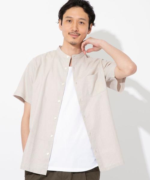 coen（コーエン）の「ヘンプバンドカラー半袖シャツ#（シャツ/ブラウス・メンズ・ホワイト/ベージュ/ネイビー・X-LARGE/LARGE/SMALL/MEDIUM）」の17枚目の写真