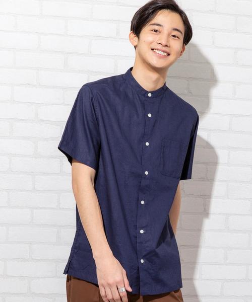 coen（コーエン）の「ヘンプバンドカラー半袖シャツ#（シャツ/ブラウス・メンズ・ホワイト/ベージュ/ネイビー・X-LARGE/LARGE/SMALL/MEDIUM）」の19枚目の写真