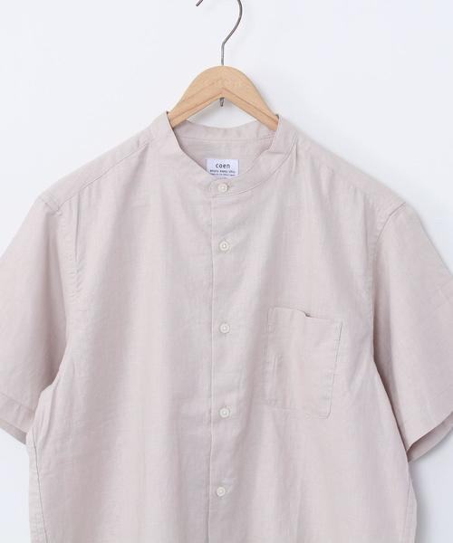 coen（コーエン）の「ヘンプバンドカラー半袖シャツ#（シャツ/ブラウス・メンズ・ホワイト/ベージュ/ネイビー・X-LARGE/LARGE/SMALL/MEDIUM）」の13枚目の写真