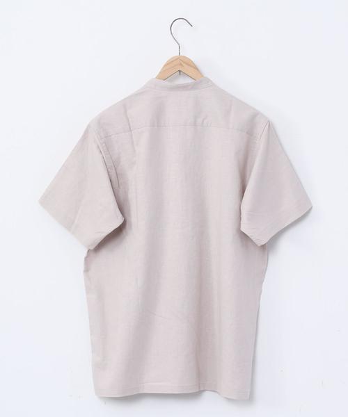 coen（コーエン）の「ヘンプバンドカラー半袖シャツ#（シャツ/ブラウス・メンズ・ホワイト/ベージュ/ネイビー・X-LARGE/LARGE/SMALL/MEDIUM）」の7枚目の写真