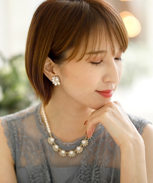 PourVous(プールヴー)の「ブリリアント パール ピアス&イヤリング 結婚式 同窓会 オケージョン 二次会 (ピアス(両耳用)・レディース・ホワイト/ホワイト系その他・FREE)」の5枚目の写真