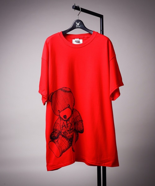 AFYF(エーエフワイエフ)の「【プチプライス】【ビッグシルエット】AFYF GILDAN BODYRAINBOW BEAR T SHIRT/ギルダン ボディ レインボーベアTシャツ(Tシャツ/カットソー)」|レッド