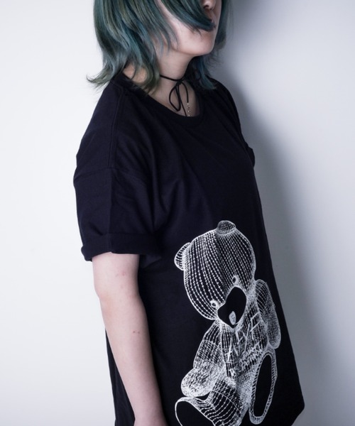 AFYF(エーエフワイエフ)の「【プチプライス】【ビッグシルエット】AFYF GILDAN BODYRAINBOW BEAR T SHIRT/ギルダン ボディ レインボーベアTシャツ(Tシャツ/カットソー)」|ブラック