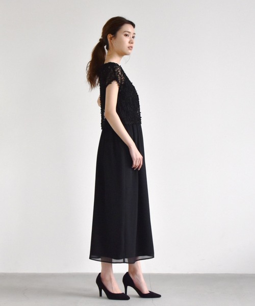 kaene（カエン）の「3Dレースセットワンピース（ドレス・レディース・パープル/ブラック・1/2）」の15枚目の写真