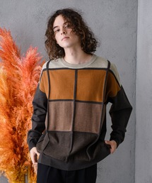 CASPER JOHN | Block Color Pattern Knit/ブロック配色切替ニット(ニット/セーター)