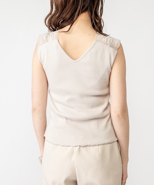 mystic(ミスティック)の「Vレースフレンチプルオーバー(キャミソール・レディース・ライトグレー/ブラック/オフホワイト/グレー・FREE)」の12枚目の写真