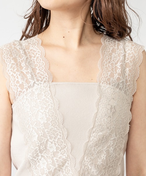 mystic(ミスティック)の「Vレースフレンチプルオーバー(キャミソール・レディース・ライトグレー/ブラック/オフホワイト/グレー・FREE)」の10枚目の写真