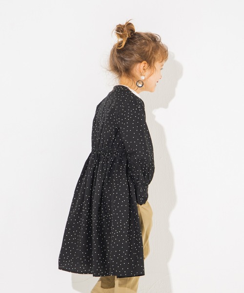 BRANSHES(ブランシェス)の「ドット柄長袖シャツワンピース(ワンピース・キッズ・ライトベージュ/ブラック・90cm/150cm/110cm/130cm/120cm/100cm/140cm)」の14枚目の写真
