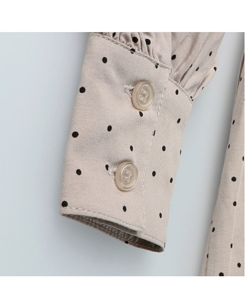 BRANSHES(ブランシェス)の「ドット柄長袖シャツワンピース(ワンピース・キッズ・ライトベージュ/ブラック・90cm/150cm/110cm/130cm/120cm/100cm/140cm)」の21枚目の写真