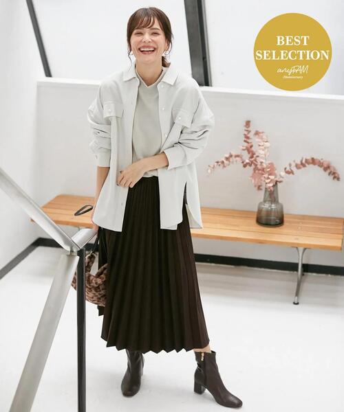 ANY(エニィ)の「ウーリッシュフラノプリーツスカート(スカート・レディース・ローズ系/ブラウン系5/ライトグリーン系/ダークブラウン系/アイボリー系/ライトグレー系5・1/2/3)」の3枚目の写真