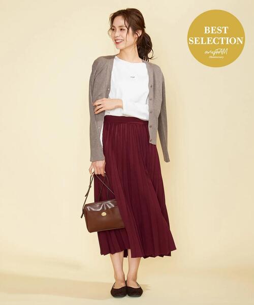 ANY(エニィ)の「ウーリッシュフラノプリーツスカート(スカート・レディース・ローズ系/ブラウン系5/ライトグリーン系/ダークブラウン系/アイボリー系/ライトグレー系5・1/2/3)」の6枚目の写真