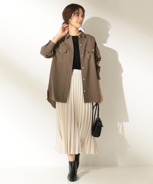 ANY(エニィ)の「ウーリッシュフラノプリーツスカート(スカート・レディース・ローズ系/ブラウン系5/ライトグリーン系/ダークブラウン系/アイボリー系/ライトグレー系5・1/2/3)」の11枚目の写真