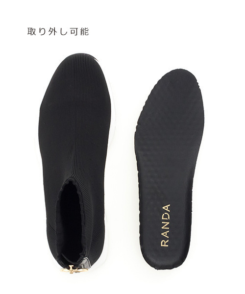 RANDA（ランダ）の「ストレスフリー/ソフトニットスニーカー（スニーカー・レディース・ブラック/ベージュ・S/LL/M/L）」の4枚目の写真