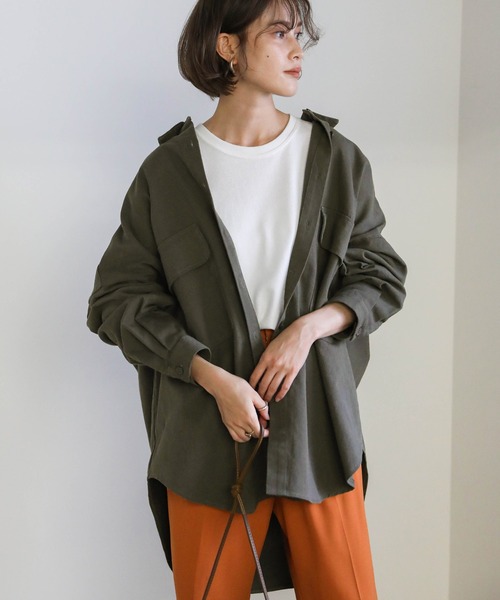 select MOCA(セレクトモカ)の「ダブルポケットオーバーシャツ(シャツ/ブラウス・レディース・アッシュグレー/ブラック/ブラウン・FREE)」の3枚目の写真