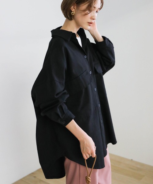 select MOCA(セレクトモカ)の「ダブルポケットオーバーシャツ(シャツ/ブラウス・レディース・アッシュグレー/ブラック/ブラウン・FREE)」の9枚目の写真