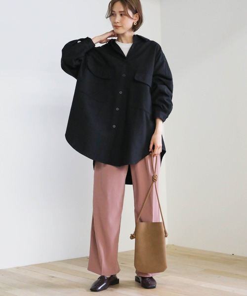 select MOCA(セレクトモカ)の「ダブルポケットオーバーシャツ(シャツ/ブラウス・レディース・アッシュグレー/ブラック/ブラウン・FREE)」の4枚目の写真