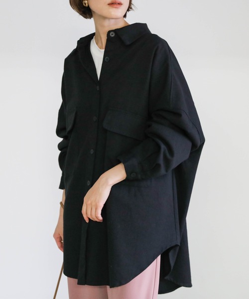 select MOCA(セレクトモカ)の「ダブルポケットオーバーシャツ(シャツ/ブラウス・レディース・アッシュグレー/ブラック/ブラウン・FREE)」の7枚目の写真