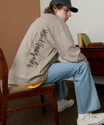 Mark Gonzales/マークゴンザレス EMMA CLOTHES別注 ビッグシルエットロゴ刺繍×バックプリント 長袖 Tee