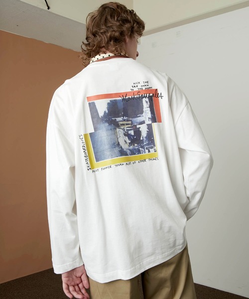 Mark Gonzales（マーク・ゴンザレス）の「Mark Gonzales/マークゴンザレス EMMA CLOTHES別注 ビッグシルエットロゴ刺繍×バックプリント 長袖 Tee（Tシャツ/カットソー・メンズ・ベージュ系その他/グリーン系その他/ホワイト系その他2/ホワイト系その他3/ブラック系その他2/ブラック系その他3/ベージュ系その他2/ベージュ系その他3/グリーン系その他2/グリーン系その他3/ホワイト系その他/ブラック系その他/ホワイト系その他4/ブルー系その他/ブルー/ダークグレー/グレー系その他/ブラック系その他4・M/L）」の5枚目の写真