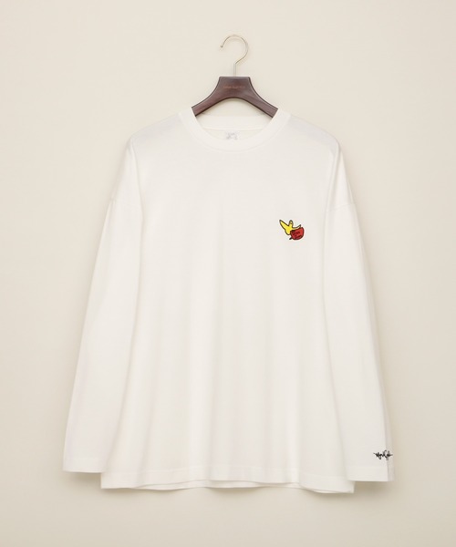 Mark Gonzales（マーク・ゴンザレス）の「Mark Gonzales/マークゴンザレス EMMA CLOTHES別注 ビッグシルエットロゴ刺繍×バックプリント 長袖 Tee（Tシャツ/カットソー・メンズ・ベージュ系その他/グリーン系その他/ホワイト系その他2/ホワイト系その他3/ブラック系その他2/ブラック系その他3/ベージュ系その他2/ベージュ系その他3/グリーン系その他2/グリーン系その他3/ホワイト系その他/ブラック系その他/ホワイト系その他4/ブルー系その他/ブルー/ダークグレー/グレー系その他/ブラック系その他4・M/L）」の19枚目の写真