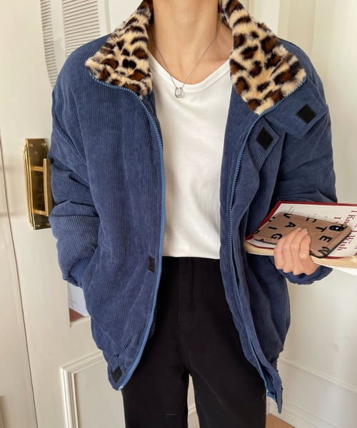 emi+(エミプラス)の「BIGシルエット 裏レオパードコーディーブルゾン(ブルゾン・レディース・ブラック/ブラウン/チャコールグレー/ボルドー/ブルーグレー/グリーン/キャメル/カーキ・FREE)」の1枚目の写真