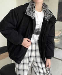 BIGシルエット 裏レオパードコーディーブルゾン