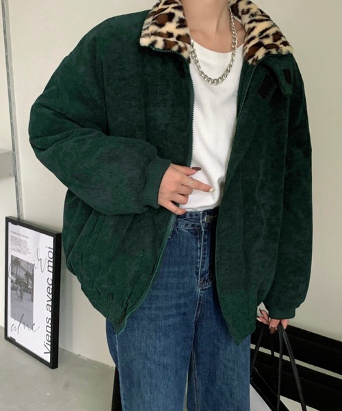 emi+(エミプラス)の「BIGシルエット 裏レオパードコーディーブルゾン(ブルゾン・レディース・ブラック/ブラウン/チャコールグレー/ボルドー/ブルーグレー/グリーン/キャメル/カーキ・FREE)」の11枚目の写真