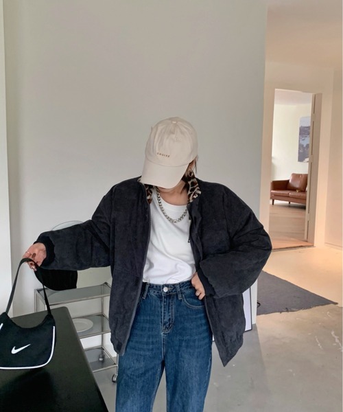 emi+(エミプラス)の「BIGシルエット 裏レオパードコーディーブルゾン(ブルゾン・レディース・ブラック/ブラウン/チャコールグレー/ボルドー/ブルーグレー/グリーン/キャメル/カーキ・FREE)」の18枚目の写真