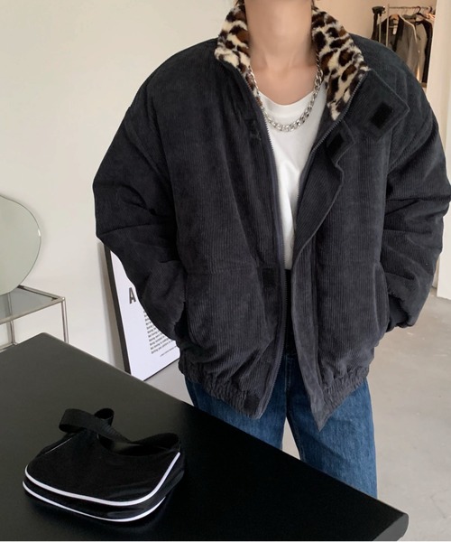 emi+(エミプラス)の「BIGシルエット 裏レオパードコーディーブルゾン(ブルゾン・レディース・ブラック/ブラウン/チャコールグレー/ボルドー/ブルーグレー/グリーン/キャメル/カーキ・FREE)」の19枚目の写真