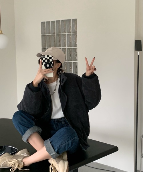 emi+(エミプラス)の「BIGシルエット 裏レオパードコーディーブルゾン(ブルゾン・レディース・ブラック/ブラウン/チャコールグレー/ボルドー/ブルーグレー/グリーン/キャメル/カーキ・FREE)」の20枚目の写真