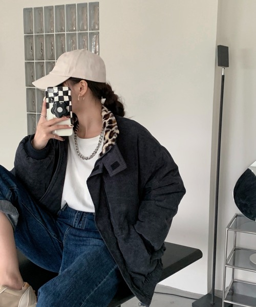 emi+(エミプラス)の「BIGシルエット 裏レオパードコーディーブルゾン(ブルゾン・レディース・ブラック/ブラウン/チャコールグレー/ボルドー/ブルーグレー/グリーン/キャメル/カーキ・FREE)」の21枚目の写真