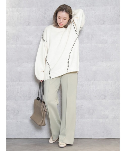 dazzlin（ダズリン）の「ワイドスタイルセルフカットパンツ（その他パンツ・レディース・ブラウン/ブラック/ベージュ・FREE）」の6枚目の写真