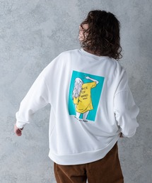 【UNIIT】裏毛イラストＢＩＧトレーナー/スウェット　　バックプリント　レトロデザイン　オーバーサイズ/ビッグシルエット　ユニセックス