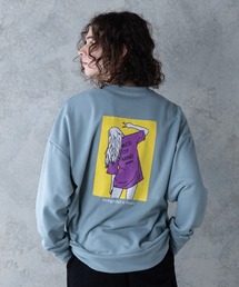 【UNIIT】裏毛イラストＢＩＧトレーナー/スウェット　　バックプリント　レトロデザイン　オーバーサイズ/ビッグシルエット　ユニセックス