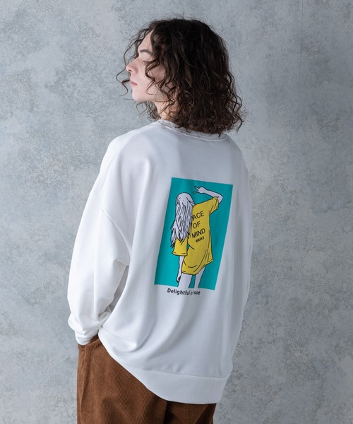 UNIIT(ユニット)の「【UNIIT】裏毛イラストBIGトレーナー/スウェット バックプリント レトロデザイン オーバーサイズ/ビッグシルエット ユニセックス(スウェット・メンズ・ホワイト/ブラック/ブルー・MEDIUM/LARGE)」の17枚目の写真