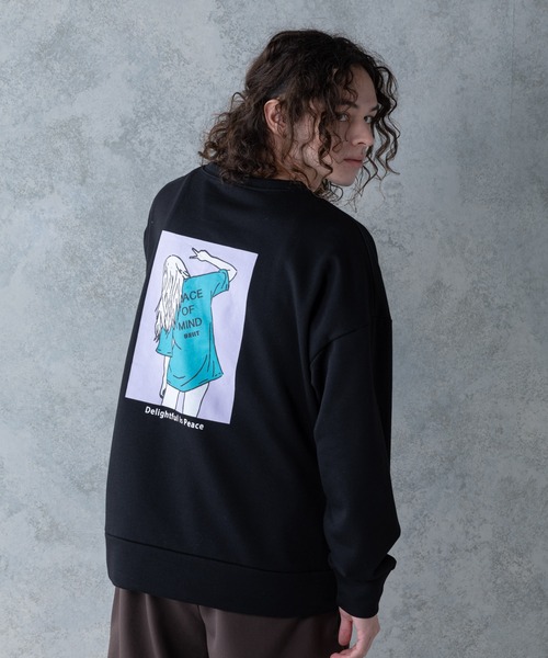 UNIIT(ユニット)の「【UNIIT】裏毛イラストBIGトレーナー/スウェット バックプリント レトロデザイン オーバーサイズ/ビッグシルエット ユニセックス(スウェット・メンズ・ホワイト/ブラック/ブルー・MEDIUM/LARGE)」の13枚目の写真