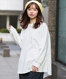 チチカカ（チチカカ）の「【大きいサイズ】ミニ裏毛ヘンリーネックプルオーバー（Tシャツ/カットソー・レディース）」