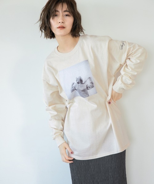 A part by（アパートバイ）の「Marilyn ロングスリーブTシャツ*SS　933919（Tシャツ/カットソー・レディース・チャコールグレー/オフホワイト/アイボリー・FREE）」の2枚目の写真