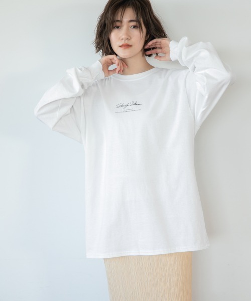A part by（アパートバイ）の「Marilyn ロングスリーブTシャツ*SS　933919（Tシャツ/カットソー・レディース・チャコールグレー/オフホワイト/アイボリー・FREE）」の14枚目の写真