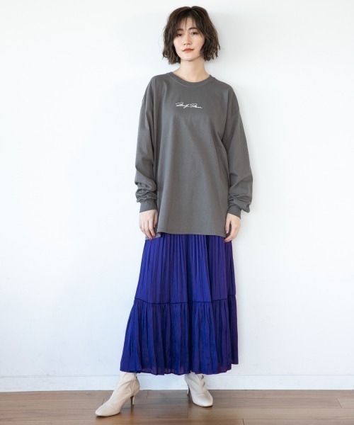 A part by（アパートバイ）の「Marilyn ロングスリーブTシャツ*SS　933919（Tシャツ/カットソー・レディース・チャコールグレー/オフホワイト/アイボリー・FREE）」の10枚目の写真