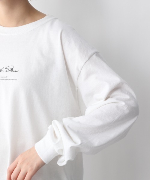 A part by（アパートバイ）の「Marilyn ロングスリーブTシャツ*SS　933919（Tシャツ/カットソー・レディース・チャコールグレー/オフホワイト/アイボリー・FREE）」の5枚目の写真