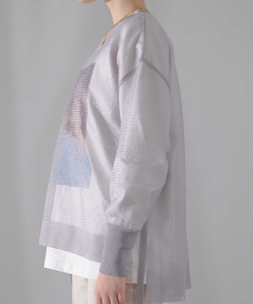 PUBLIC TOKYO パブリックトウキョウ メッシュフリンジトップス PUBLIC TOKYO（パブリックトウキョウ）の「モヘアメッシュニット